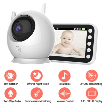 2022.Video inalámbrico de Color Monitor de Bebé con Cámara de Vigilancia Interior Wifi Nanny de Seguridad Electrónica Vigilabebè Llorar a los Bebés