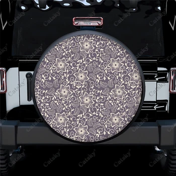 Retro Ornamento de la Impresión del Patrón de los Neumáticos de Repuesto Cubierta Impermeable de la Rueda del Neumático de Protector para el Coche Camión SUV Remolque Camper Rv 14