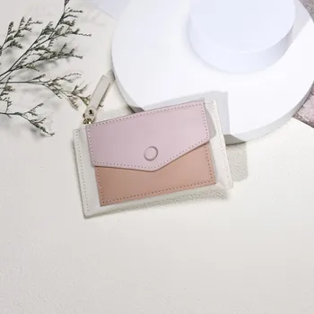 Ultra-delgada monedero de mujer multi-tarjeta de la cremallera de la moda ins corto clip de dinero de color de la tarjeta de la bolsa de moda ligero carteras