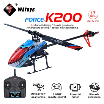 WLtoys XK K200 Helicóptero RC 2.4 G 6-Aixs Giroscopio 4CH mantenimiento de Altitud de Flujo Óptico Helicóptero de Control Remoto Juguetes para los Niños