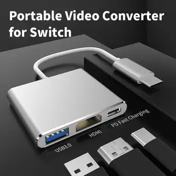 Aolion 4K a 1080P HDMI-Compatible con HD Vídeo Convertidor Adaptador Para Nintendo Interruptor de Carga Portátil Dock Para Cambiar