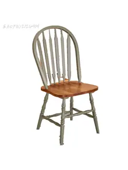 Estadounidense de madera maciza silla Windsor hogar silla de comedor Nórdica silla de roble rojo de simple ocio confortable café silla de hotel