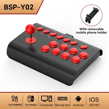 6 En 1 Retro Arcade, Juego de Consola Joystick Rocker Inalámbrica Bluetooth Cable de Lucha de Controlador para Nintendo Interruptor de PS4 PS3 PC