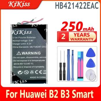250mAh KiKiss 100% Nuevo de la Batería HB421422EAC Para Huawei B2 B3 Inteligente de Pulsera 1ICP5/14/21 Digital de Baterías