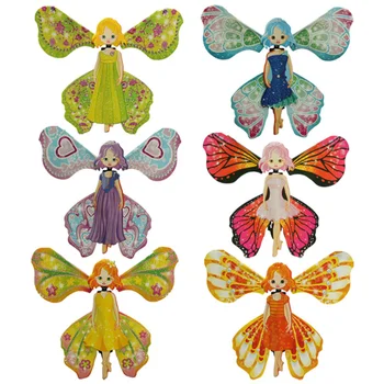 5 Pcs Magia Mariposa Volando Banda de Goma Alimentado de Viento de Hasta Juguetes Princesa de Hadas con Alas Magia del Bosque Pulgarcita Juguete para Niñas