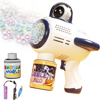 Pistola de burbujas de la Máquina para los Niños Niño, 8 Agujero Bubble Maker Automático de Bubble Blower con Luz Led Burbuja de Jabón Fabricante de Verano de los Juguetes