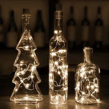 Alambre de cobre de la Luz de las Cadenas de 6pcs Tapón de Botella para la Artesanía de Vidrio LED Lámparas de Hadas de la Boda del Jardín de la Fiesta de Navidad Decoración navideña