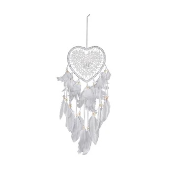 Corazón Bohemio de Dream Catcher, con Luz LED en Forma de Corazón Colgante atrapasueños Estilo Bohemio de Decoración para las Niñas Regalos