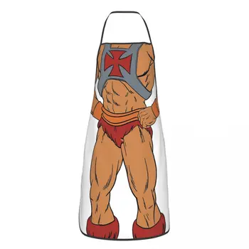 He-man Vintage Homenaje Delantal sin Mangas de la Casa de la Cocina del Chef de Limpieza Tablier cocina Cocina Babero para las Mujeres de los Hombres Adultos Unisex