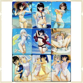 Anime Diosa de la Historia de BRICOLAJE ACG Sexy Colección de Tarjetas de Navidad regalo de Cumpleaños Traje de baño de las Tarjetas de Tsuyuri Kanao Boys Toys Juego