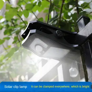 Solar de la Luz de Jardín al aire libre de Clip de Detección de Movimiento de la Luz IP65 Impermeable de la Luz de Camping para Valla Cubierta de Pared de la Tienda de campaña de Patio