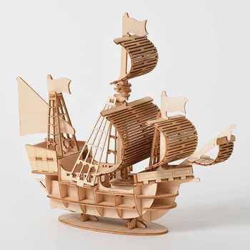 3D Rompecabezas de Madera Modelo DIY hechos a Mano Juguetes Mecánicos para Niños, Adultos Kit de Juego de la Asamblea de los Buques de Tren de Avión Regalos