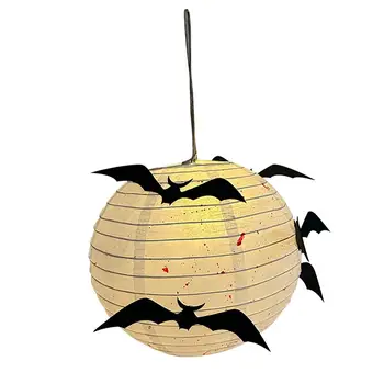 Durable Linterna de Papel Espeluznante de Halloween Faroles Fantasma Bat Diseños para el Interior de las Vacaciones al aire libre Decoraciones de Fiesta