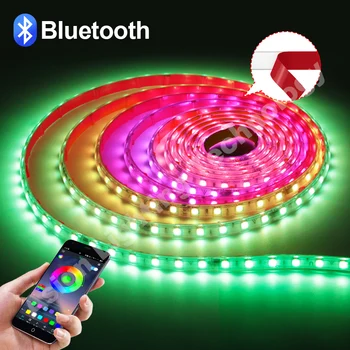 220V Led Luz de Tira RGBIC Adhesivo de Cinta Flexible de SMD 5050 60LEDs/m Smart Bluetooth Sueño Lleno de Colores Persiguiendo Efecto para el Hogar