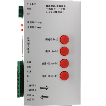T1000S K1000C tarjeta SD para WS2801 WS2811 WS2812 LPD6803 del pixel del led controlador a todo color del RGB DMX512 nueva versión dc 5v-24V de la tira del LED