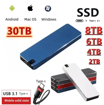 Portátil SSD2TB de bandas de alta velocidad de estado sólido disco duro de 1 tb de tipo c, adecuado para ordenadores, smartphones, y de gran capacidad de 30 TB