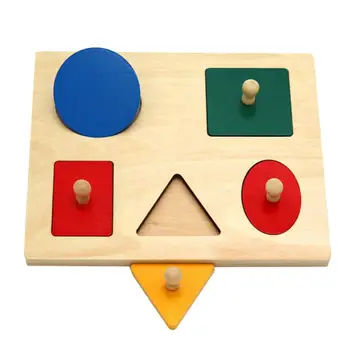 Montessori Madera Perilla de Rompecabezas Tablero Forma Geométrica Partido de Bebé Juguetes Educativos Juguetes de Aprendizaje para los Niños Regalos