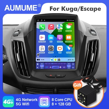 La Radio del coche AUMUME Android 12 Para el Kuga 2 Escape 3 C-Max 2012-2019 Android Auto Coche Reproductor Multimedia de Navegación GPS Carplay