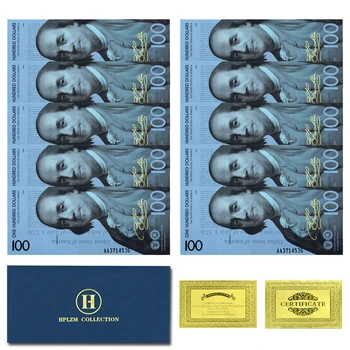 10pcs y Envolvente Dólar estadounidense Benjamin Franklin Billetes de 100 USD Artesanías Decorativas Casa de Recuerdo