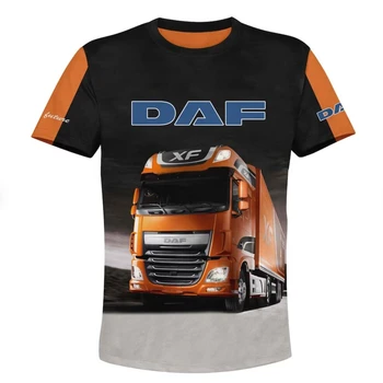 Camisetas de Camiones DAF Impresión en 3D de los Hombres de la Moda de las Mujeres Unisex de gran tamaño de Manga Corta de Cuello redondo de la Camiseta de los Niños Camisetas Tops Jersey Ropa