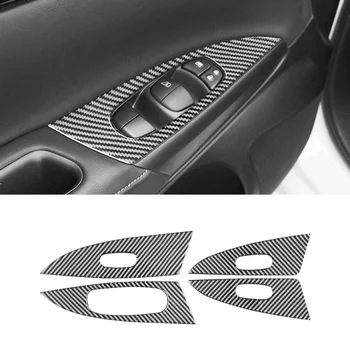 De Fibra de carbono elevador de Ventana Interruptor de la Cubierta del Botón de ajuste para el Nissan Sentra Silfi 2016-2019 Accesorios