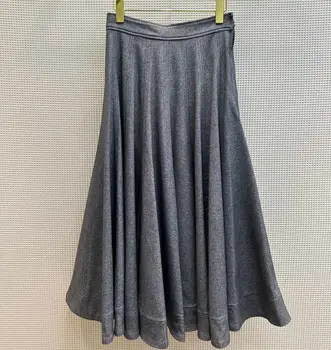 2023 otoño invierno nueva llegada gris de la marca plisado falda con cremallera diseñador de faldas para las mujeres