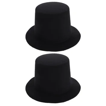 2 Pcs Sombrero de Mini Dulces Negro Tops de Sombreros Manualidades Adornos de Eva BRICOLAJE CraftTops Miniatura Adorno