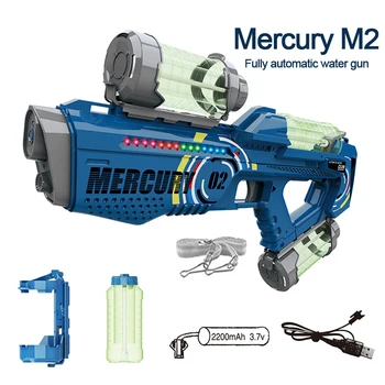 Mercurio M2 Totalmente Automático de la Pistola de Agua Continuo de Agua de Alta Capacidad de Iluminación y Efectos de Sonido al aire libre de Agua de Juego Juguete para el Niño