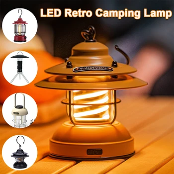 Retro LED Luces de Camping Recargable USB Colgando Tienda de los Bulbos de las lámparas Mini Linterna de la prenda Impermeable al aire libre para la Iluminación Decorativa