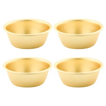 4 piezas de Arroz Japonés Cuencos Pequeños de la Salmuera de Vidrio de Acero Inoxidable Estilo coreano Tazones para Sopa Ensalada Caliente Multi-función plato de Comida