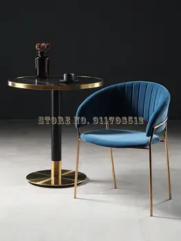De estilo nórdico de terciopelo presidente hogar silla de comedor dormitorio respaldo saco suave aderezo de silla de estilo moderno minimalista creativo de la negociación