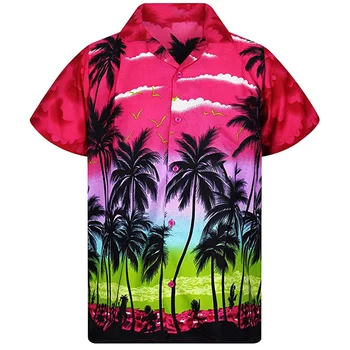 2023 Viaje a la Playa de Hawaii Hawaii Harajuku Floral Camisa MasculinoMens el Diseñador de la Ropa de la Impresión en 3D de la Camisa de gran tamaño de Verano