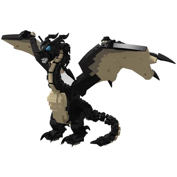 MOC Dragones Malignos Juego Negro de la Llama Ala de Dragón de la Construcción de Bloques Para Dungeonsed Demonio Modelo de Ladrillos de Juguete Para los Niños Regalo de Cumpleaños