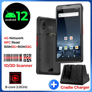 Android 12 de PDA de Soporte de Google Play, Pantalla Táctil Grande 2D de código de Barras Escáner Wifi, Bluetooth, NFC, Lector de Recolección de Datos