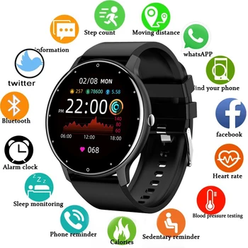 Smart Watch Hombres Mujer Completa de la Pantalla Táctil del Deporte de Fitness Reloj Hombre IP67 Impermeable de Bluetooth Para Android IOS Smartwatch Hombres