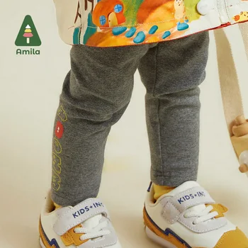 Amila Leggings Bebé para las Niñas 2023 Otoño Nuevo de Alta Elástico de la Camilla de la Impresión de los Niños Suaves Pantalones de los Niños Sólido de Algodón de los Pantalones