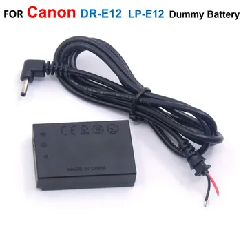 LP E12 LP-E12 Falso Batería DR-E12 DC Acoplador Con los DIY DC Cable Para Canon EOS M EOS M2 EOS M50 M10, M100 EOS-M100