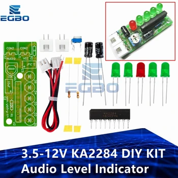 EGBO Electrónico Kit de Piezas de 5mm ROJO LED Verde que Indica el Nivel de 3.5-12V KA2284 DIY KIT de Audio Indicador del Nivel de la Suite Trousse de BRICOLAJE