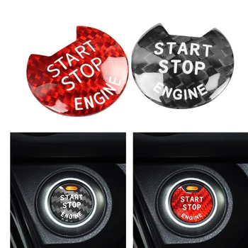 El Arranque Del Motor Botón De Parada De La Cubierta De Fibra De Carbono De Color Rojo Para Nissan Infiniti Q50 Q60