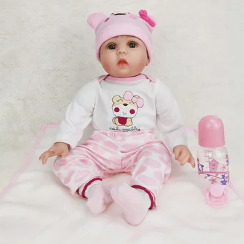 55cm Realista Renacer de la Muñeca hecha a Mano de Tela Suave Cuerpo Muñecas del Bebé Bebe Reborn Newborm Niña Con Chupete Simulado Bebé