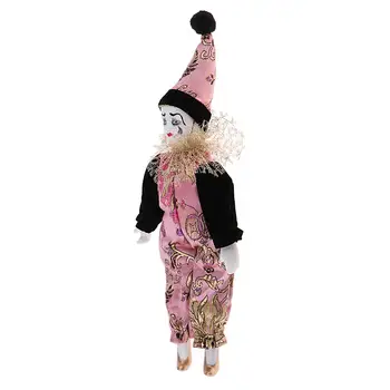 22 cm Muñeca de Porcelana italiana Muñeco Payaso Modelo Vistiendo Trajes de Color Rosa