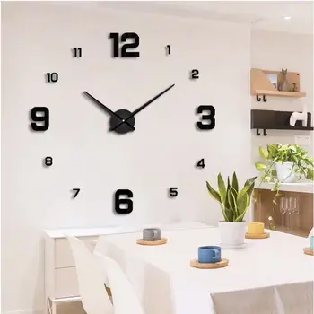 DIY Reloj Digital de Pared Relojes de Pegatinas en Silencio Reloj Para el Hogar Sala de estar de la Tabla de Acrílico 3D Reloj de Pared Luminosa Relojes de Pared