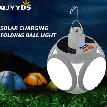 Plegable Solar Powered LED de Luz de Camping Portátil Recargable de la Carpa de la Lámpara de Emergencia al aire libre de la Luz de Bulbo