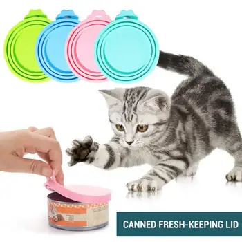 La mascota Puede Tapa Universal de Silicona de Alimentos para Mascotas Pueden Cubre un Buen Sellado a prueba de Fugas Fácil De Limpiar Gato Puede frascos de Alimentos Para Mascotas de Almacenamiento
