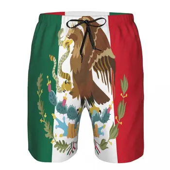 La playa del traje de baño de los hombres de secado rápido de trajes de baño de Bandera Mexicana Fondo de los hombres transpirable trajes de baño cortos de playa sexy traje de baño masculino