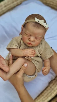 19inch Reborn Baby Doll Ya Pintado Terminado de Dormir Romy Muñeca Realista en 3D de la Piel de la Mano-Dibujar el Cabello