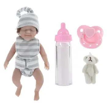 Bebé Recién Nacido Muñeca De 6 Pulgadas De Muñecas Bebé En Miniatura De Cuerpo Completo De Suave Silicona Bebé Recién Nacido Regalo Perfecto Para Los Niños De Las Niñas