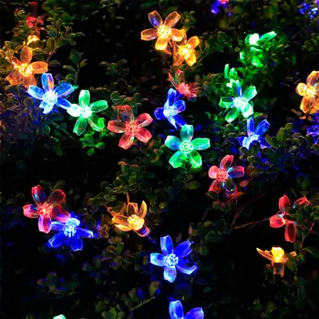 Solar de la Cadena de Luces de Navidad al aire libre 100/50/20LED 8Mode Impermeable del Jardín de la Flor de la Flor de Iluminación de la Fiesta de la Decoración del Hogar