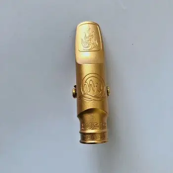 Chapado en oro de Cobre de Alto Saxofón Boquilla Durga Forma # 6-8 w/Ligadura de 2023