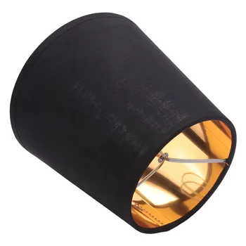 Negro Cortinas de Lámpara de Oro con Forro de Clip en las Sombras de Luz de la Vela de la lámpara de Araña Lámparas, juego de 6